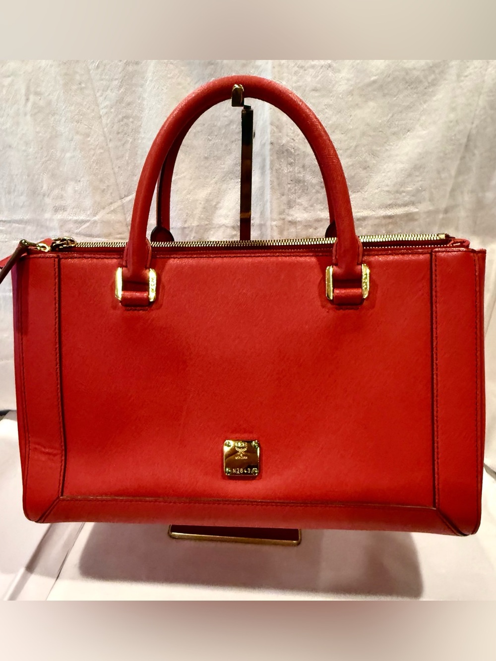 NWOT MCM Nuovo Saffiano Leather Double Zip Tote Bag